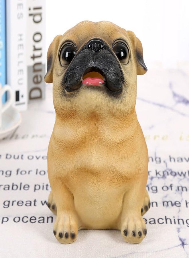 YJPPDD Cute Pug Money Box, Coin Bank Keepsake with Plastic Stopper, Cute Pet Statue Decor Money Saving Coin Bank Animal Birthday Nursery Decor for Girls Boys (Puppy), Yellow - Image 2